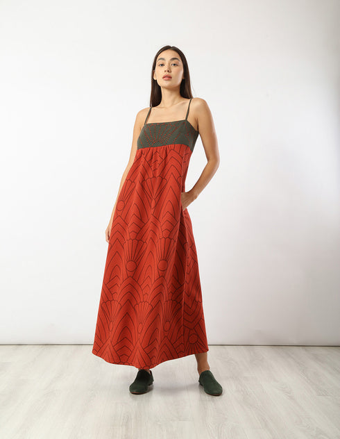 Long printed milton dress